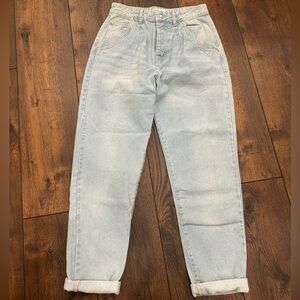 Light Blue High-Waisted Mom Jeans